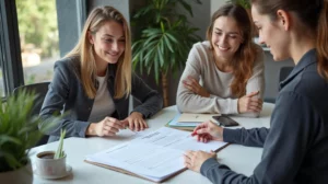 Candidat en alternance échangeant avec un conseiller pour comprendre la différence entre un titre professionnel et un diplôme.